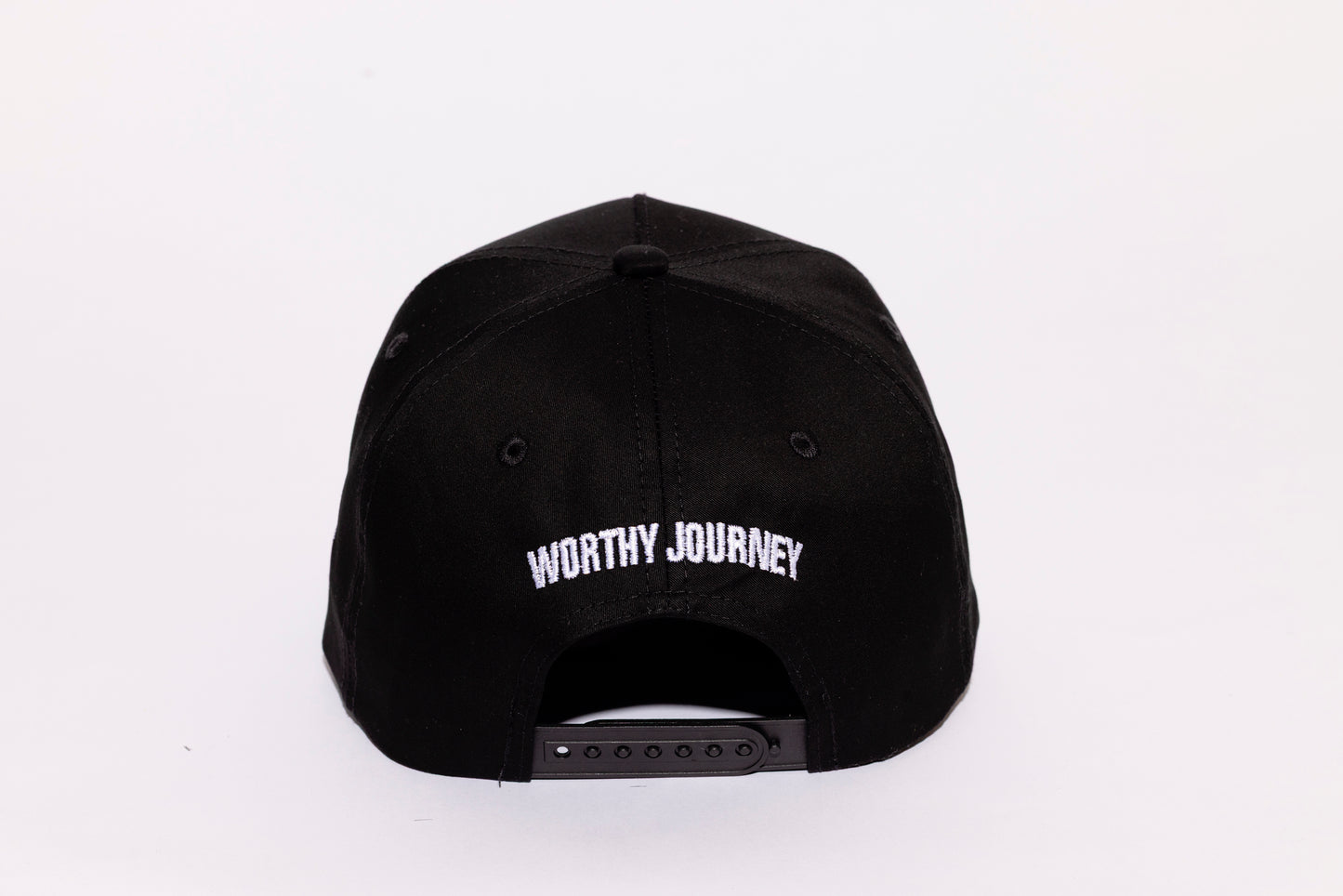 WORTHY JOURNEY BLACK PLAIN CURVE 5PANEL SNAPBACK HAT
